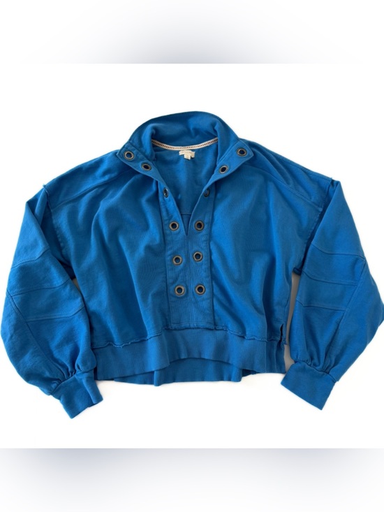 Anthropologie Sweaters - Anthropologie Pilcro Sweatshirt Womens XS Blue Grommet Pullover